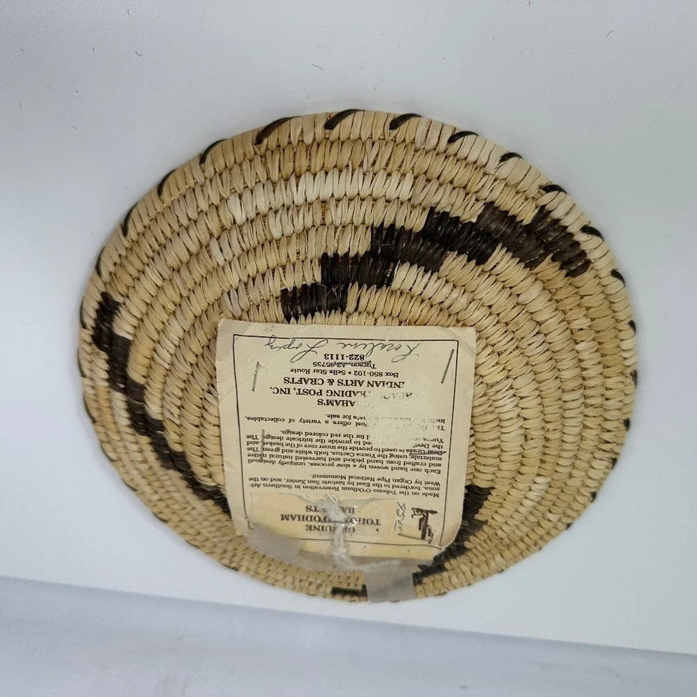 Vintage Tohono O'odham Basket Papago Plate Native Woven Arizona SW 9